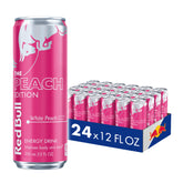 Red Bull White Peach front can showing peach design and quick refresh benefit