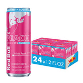 Red Bull White Peach front can showing peach design and convenient portability