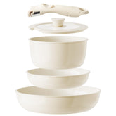 Redchef presentación frontal del set mostrando piezas y tapa, ideal para cocinas compactas