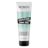 Redken front packaging showing sculpting curl gel and benefit of long hold