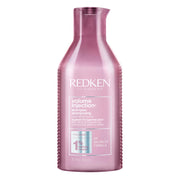 Redken bottle front view shows brand and volumizing shampoo benefits