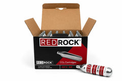 REDROCK cartuchos CO2 16 g pack frontal mostrando 30 unidades y fácil reposición