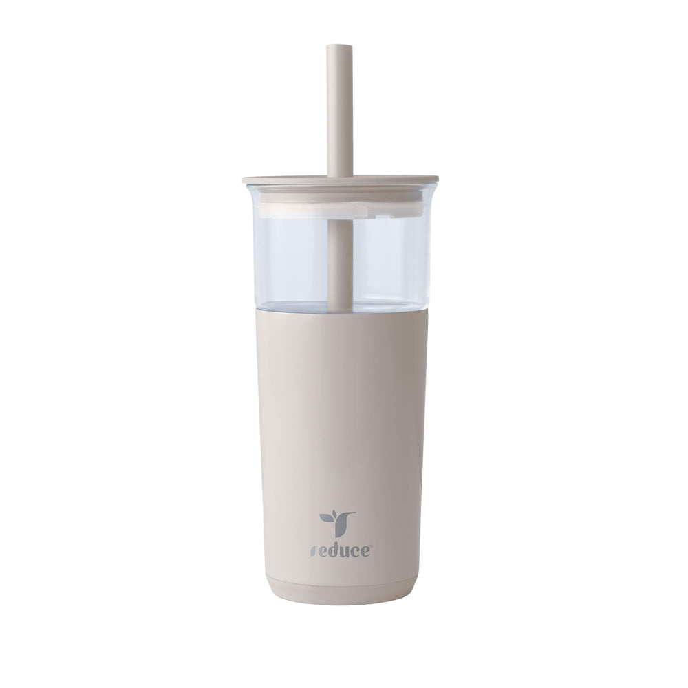 REDUCE Aspen vista frontal mostrando tapa y popote, ideal para bebidas frías