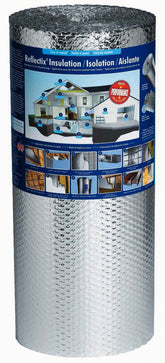 Reflectix front label showing product size and use benefits