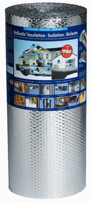 Reflectix front label showing product size and use benefits