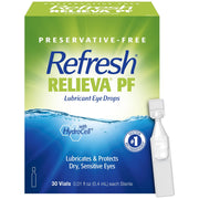 Refresh Relieva PF vista frontal del paquete, alivio inmediato