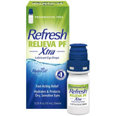 Refresh botella frontal mostrando diseño y beneficio de hidratación prolongada