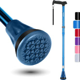 rehand front view of foldable cane showing compact travel-ready design and confidence