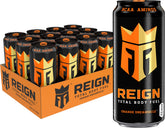 Reign lata Orange Dreamsicle frontal mostrando diseño y beneficio energizante