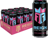 REIGN front can view showing Sour Gummy Worm label and bold branding benefit