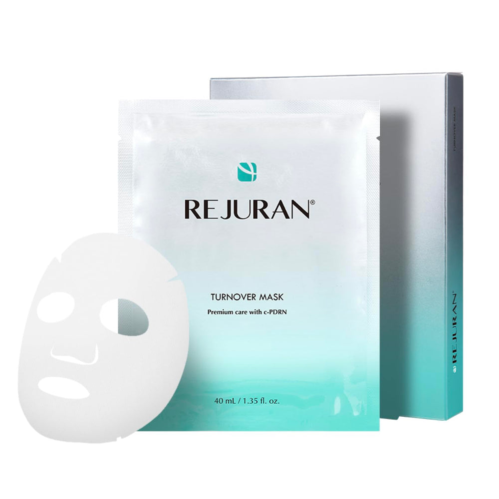 REJURAN empaque frontal mostrando 5 mascarillas y beneficios visibles