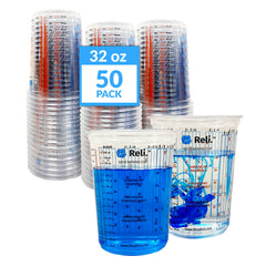 Reli. vaso frontal transparente mostrando la capacidad y graduación
