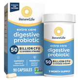 Renew Life bottle front view showing product and benefits