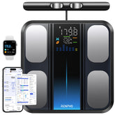 RENPHO front view showing platform and handle, clear readings benefit