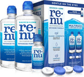 Renu front packaging showing 16oz 2-pack and included cases for convenience