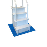 RESILIA front view of 36x36-inch ladder mat showing size and powder blue finish for pool protection