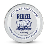 REUZEL frasco frontal mostrando diseño y tamaño práctico