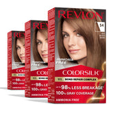 Revlon ColorSilk pack frontal mostrando cajas y etiqueta, beneficio color duradero