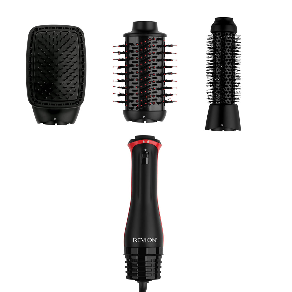 REVLON multi-styler front view showing sleek design and attachments for faster styling