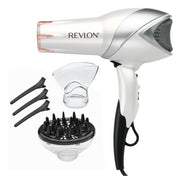 REVLON secador frontal blanco mostrando diseño y potencia