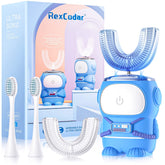 RexCodar vista frontal del cepillo y empaque mostrando diseño infantil y beneficios