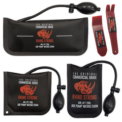 Rhino Strong front packaging showing complete 3-piece kit and tote for easy transport and organization