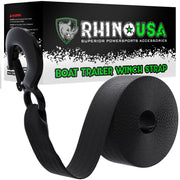 Rhino USA vista frontal de la correa de cabrestante y empaque, resistente y lista para instalar