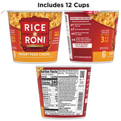 Rice-A-Roni textura cremosa primer plano del arroz con mezcla de cuatro quesos