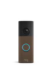 Ring timbre Battery Doorbell 2K vista frontal en Matte Mocha mostrando diseño elegante y protección