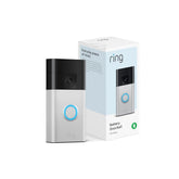 Ring doorbell front view in satin nickel showing full-face coverage benefit