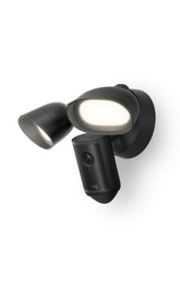 Ring Floodlight Cam Pro front view showing camera and dual floodlights for clear monitoring