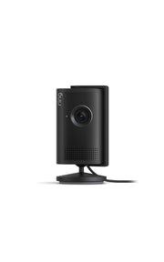 Ring Indoor Cam Plus front view showing camera and stand for easy placement