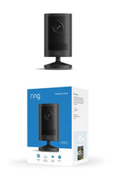 Ring camera front view showing lens and housing for clear curbside monitoring