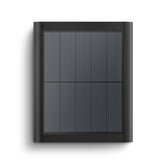 Ring panel solar frontal mostrando placa y base, mayor autonomía para cámara