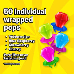 Ring Pop close-up of candy gem highlighting glossy texture and vivid color appeal
