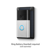 Ring cargador solar frontal mostrando el panel y conector USB-C para mayor autonomía