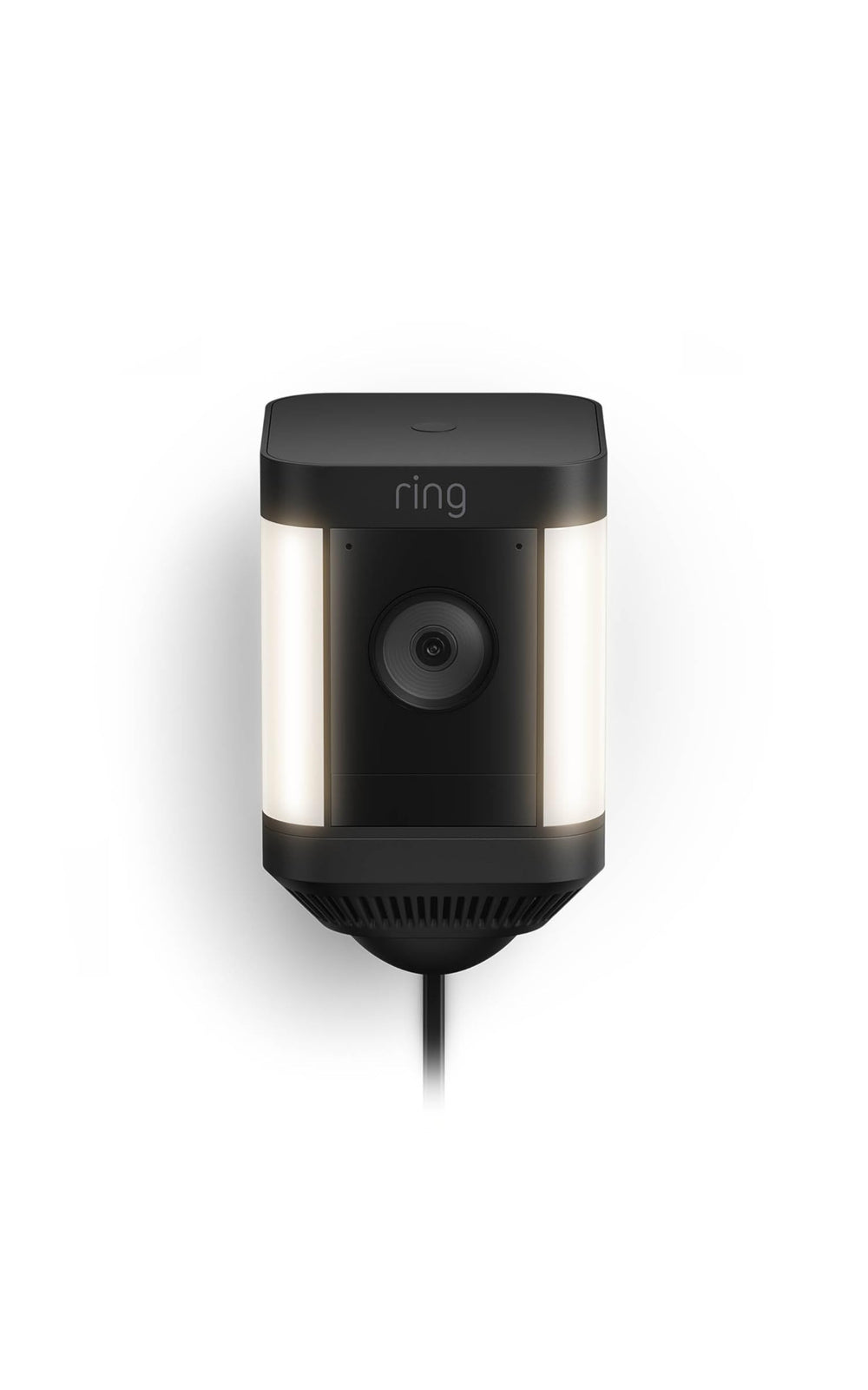 Ring Spotlight Cam Plus front view showing camera and lights for visible security
