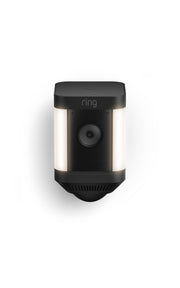 Ring Spotlight Cam Plus front view showing camera and spotlight for clear monitoring