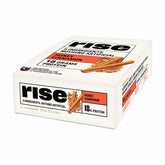 Rise barra Honey Cinnamon frontal paquete mostrando diseño y beneficio portátil