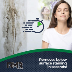 RMR Brands producto sobre superficie mostrando textura y acción sobre manchas