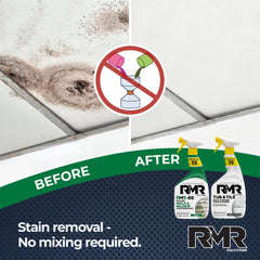RMR Brands limpiando ducha, demostrando eliminación de manchas sin frotar