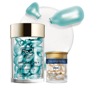 RoC front packaging showing the night serum capsules for visible hydration benefits