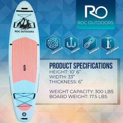 Roc premium adjustable paddle and safety leash demonstrating ready-to-use kit