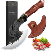 ROCOCO cuchillo viking frontal mostrando la hoja ancha y diseño robusto