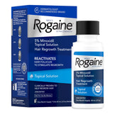 Rogaine front bottle showing product and dosage for easy identification and confidence