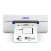 Rollo front view showing compact design and fast printing benefit