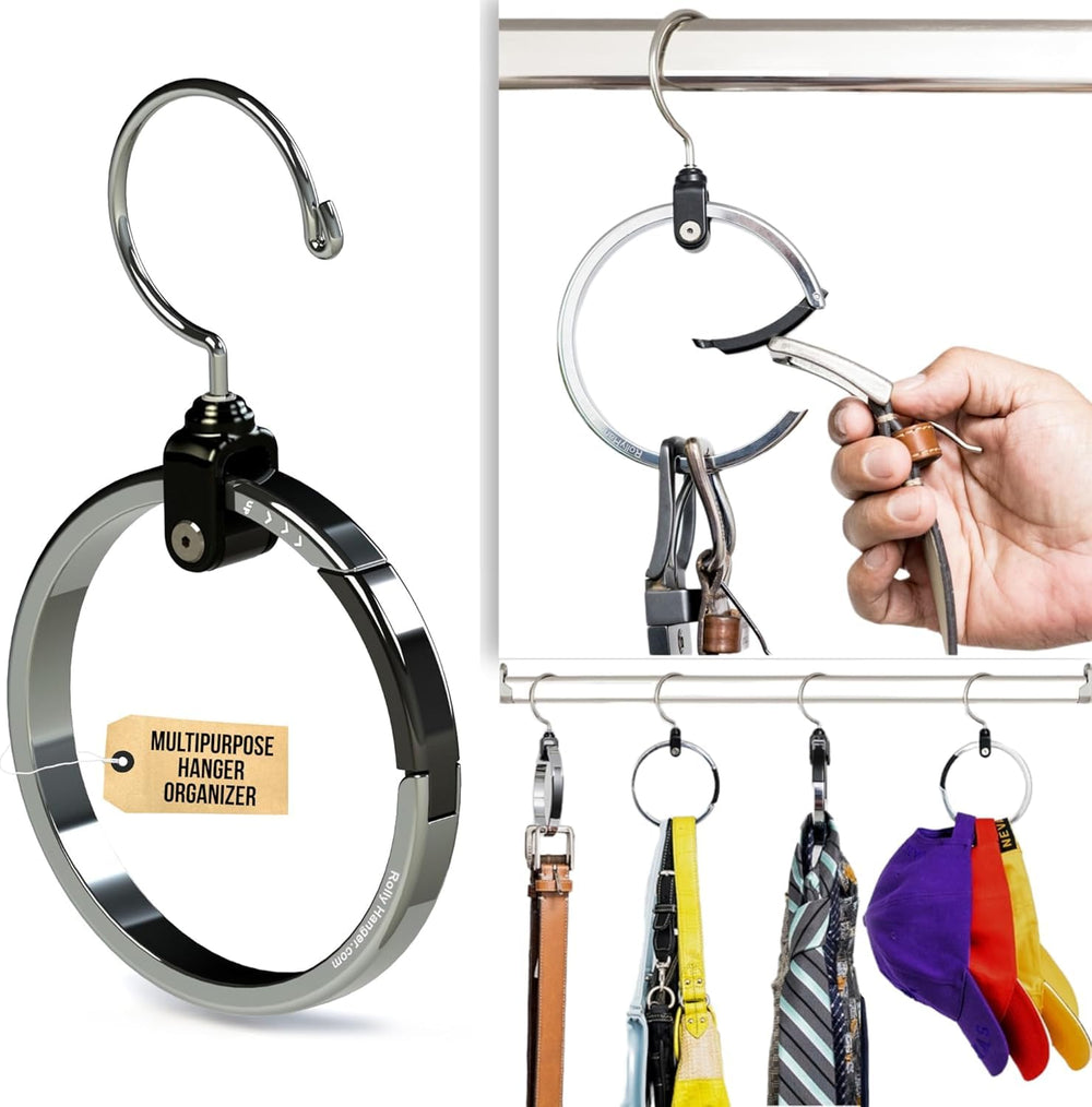 Rolly Hanger vista frontal colgado mostrando ahorro de espacio
