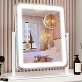 ROLOVE vista frontal del espejo iluminado, buena visibilidad facial