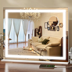 ROLOVE large front view showing full 23x18 reflection and even lighting benefit