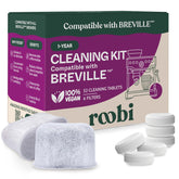 Roobi kit front packaging showing tablets and filters, clarifies contents and benefits